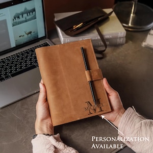 Capa de couro gravada para fichário, caderno de couro com argolas, planejador de argolas A5 em couro legítimo, capa de fichário A4 com argolas, caderno A6 com argolas