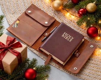 Engraved leather Bible case, Custom sized Bible case,Personalized leather Bible cover, Genuine leather Bible book cover,Leather Bible sleeve