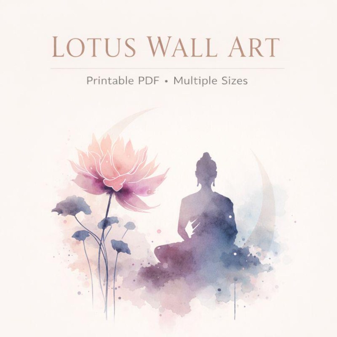 Lotus Flower Wall Art, Zen Spiritual Decor (digital Download) - Etsy