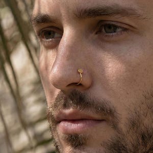 Anneau de nez élégant en acier au titane en forme de C 19G | Bijoux hypoallergéniques pour piercing au nez pour femme et homme | 8 mm 10 mm Or Argent Noir