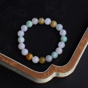 Natural Burmese Jade Bracelet | Handmade Multi-Color Jade Bead Bracelet | Unique Beads with Natural Beauty