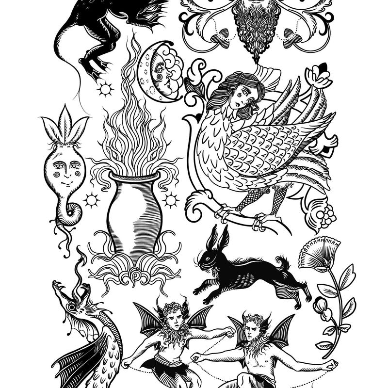 Drawing Folklore British - Etsy UK