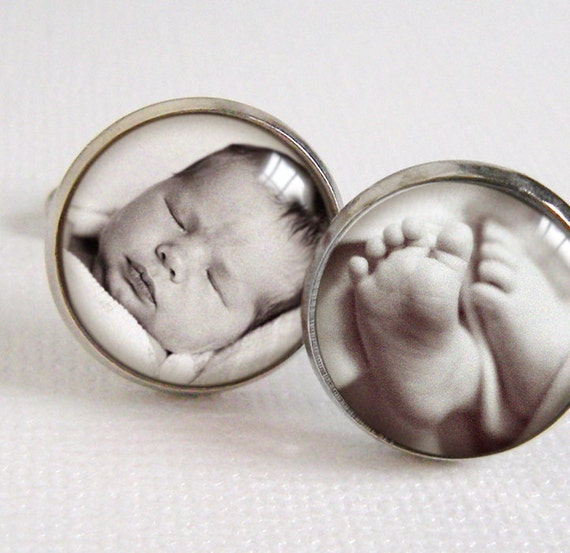 Proud Papa Cufflinks Custom photo cuff links in silver for Etsy