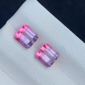 Tricolor tourmaline  pair of Tourmaline  | untreated | Unheated| 2.3 carat |5.6x5.4x4.2  mm size
