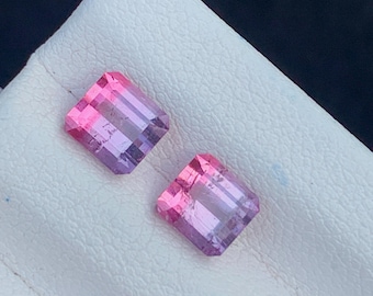 Tricolor tourmaline  pair of Tourmaline  | untreated | Unheated| 2.3 carat |5.6x5.4x4.2  mm size