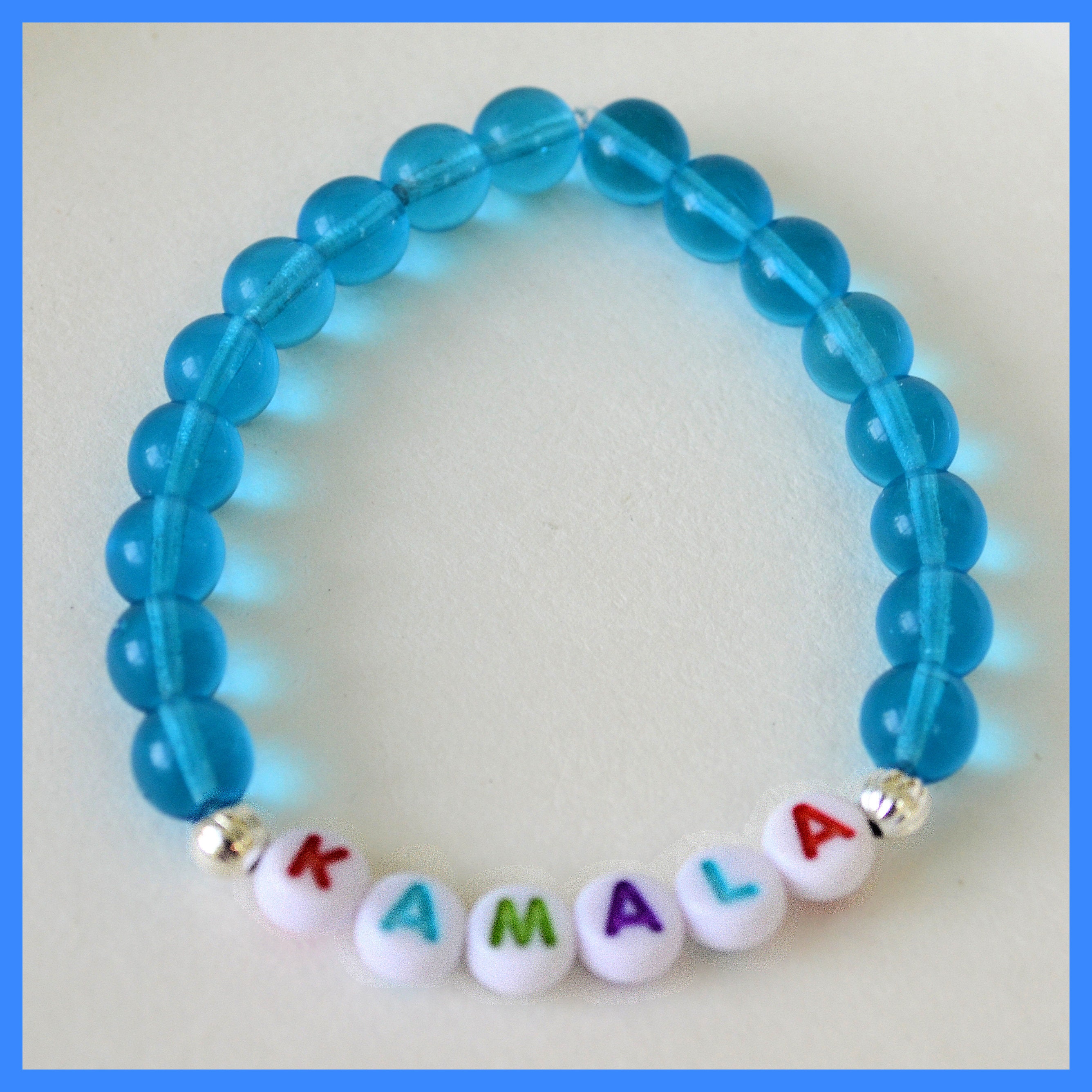 Kamala Harris bracelet Support Harris Walz campaign Kamala friendship  bracelet, handmade with blue glass beads Election Bracelet