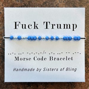 Bracelet code morse Fuck Trump : bijoux anti-Trump, bracelet résistant