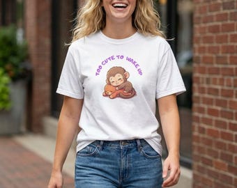 Sleepy Baby Monkey Punch Graphic Shirt, Comfort Colors 1717, Cozy Vintage Feel