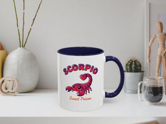 Scorpio Zodiac Accent Mug: Sweet Poison Anime Astrology Coffee Cup