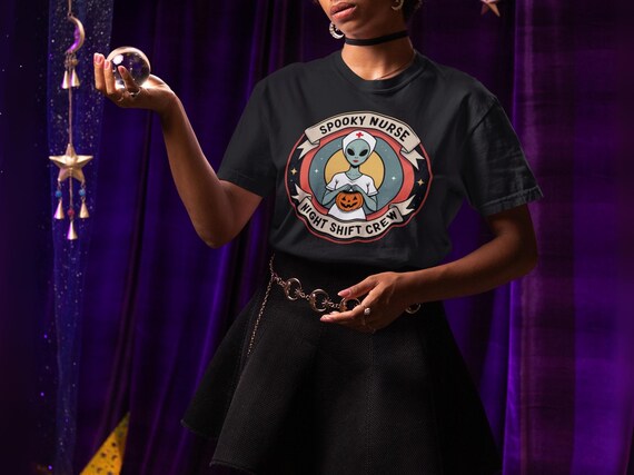 Spooky Nurse Halloween Tee - Comfort Colors 1717 Garment-Dyed Unisex T-Shirt