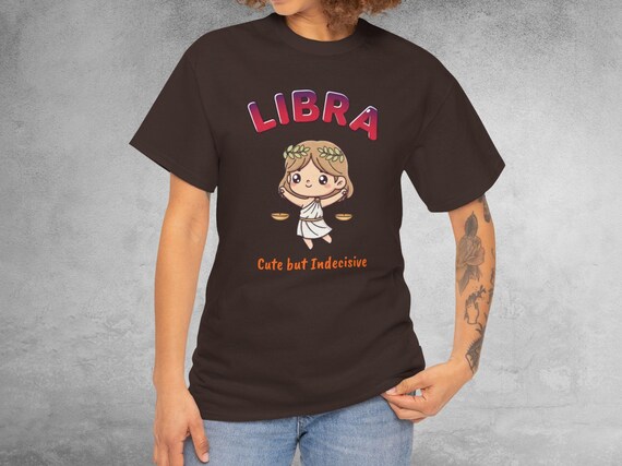 Libra Zodiac Shirt | Kawaii Scales Girl Graphic Tee |Celestial Astrology Birthday Gift