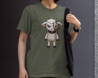 Anime Style Alien Earth Sheep Shirt: T Ocellus Sci-Fi Horror Cotton Tee
