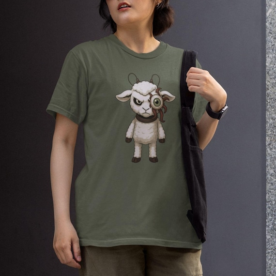 Anime Style Alien Earth Sheep Shirt: T Ocellus Sci-Fi Horror Cotton Tee