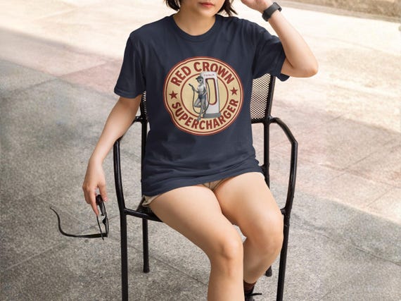 Red Crown Supercharger T-Shirt – Retro Pinup Graphic Tee