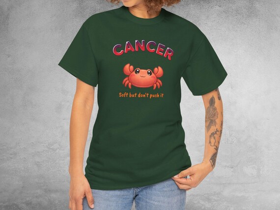 Cancer Zodiac Shirt | Soft But Don't Push It Crab Tee | Kawaii Astrology Birthday Gift