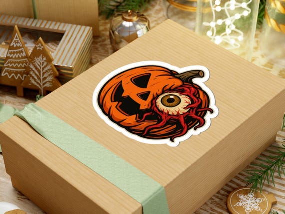 Halloween Pumpkin Alien Sticker - T. Ocellus Kiss-Cut Laptop-Water Bottle Decal