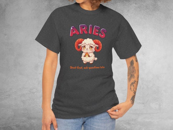 Aries Zodiac Shirt | Kawaii Ram Graphic Tee | Astrology Birthday Gift