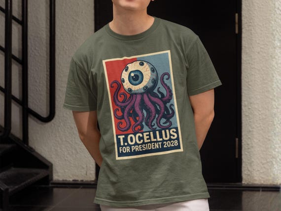 T.Ocellus 2028 President Tee - Funny Alien Earth Parody Unisex