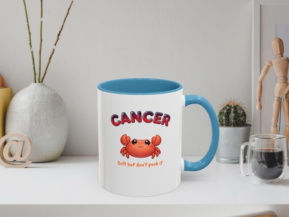 Cancer Zodiac Accent Mug: Crab Anime Astrology Coffee Cup