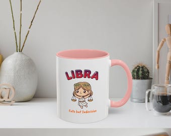 Libra Zodiac Accent Mug: Anime Scales Astrology Coffee Cup