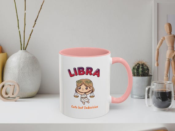 Libra Zodiac Accent Mug: Anime Scales Astrology Coffee Cup