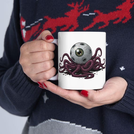 T Ocellus Alien Earth Mug - Tentacle Eye Sci-Fi Cup (11/15oz)