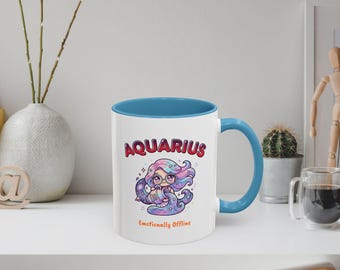 Ceramic Coffee Mug, Aquarius Mug, 11oz 15oz Zodiac Cup