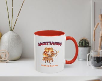 Sagittarius Zodiac Accent Mug: Centaur Archer Anime Astrology Coffee Cup
