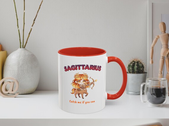 Sagittarius Zodiac Accent Mug: Centaur Archer Anime Astrology Coffee Cup