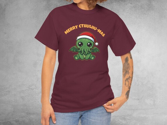 Merry Cthulhu-mas Cthulhu Shirt, Kawaii Lovecraft Christmas Tee for Nerd Holiday Gifts