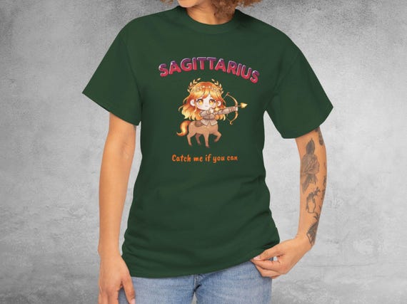 Sagittarius Zodiac Shirt | Kawaii Archer Girl Graphic Tee | Fire Sign Astrology Birthday Gift
