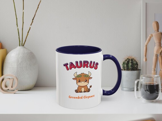 Taurus Zodiac Coffee Mug, Bull Illustration, Astrology Gift
