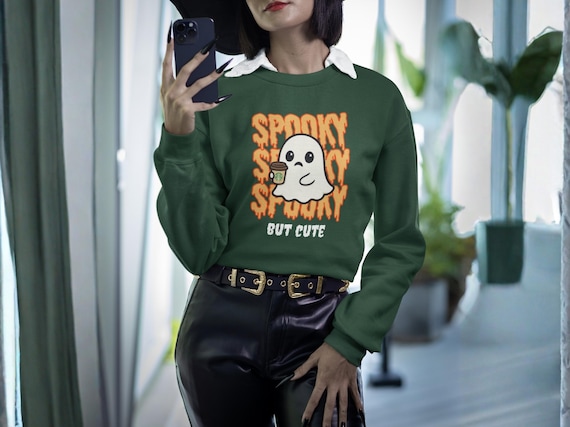 Ghost Graphic Crewneck Sweatshirt – Spooky Season Staple