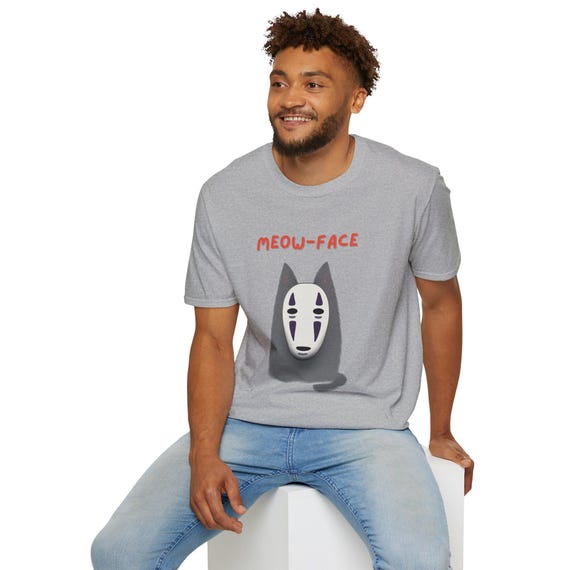Purrited Away Cat T-Shirt - No Face Parody Tee - Anime Inspired Graphic Unisex Shirt Gift
