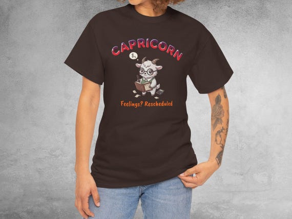 Capricorn Zodiac Shirt | Funny Goat Accountant Graphic Tee | Astrology Birthday Gift