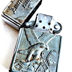 Lighter Zippolike Eagle Lighter Petrol Lighter Vintage 80s Midcentury
