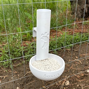 Chicken Feeder for Oyster Shells, Grit, Scratch, Minerals or other Feed - Customizable Text