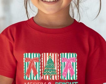 Merry Christmas Kids T-Shirt, Family Christmas Cruise Shirt, Christmas Holiday Trip Tee, Christmas Toddler Shirt, Christmas Coquette T-Shirt
