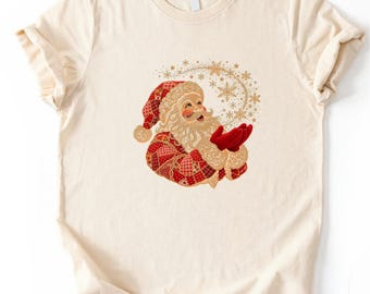 Santa Shirt, Comfort Colors Christmas Santa T-Shirt, Retro Santa Sweatshirt, Holiday Santa Tee, Festive Santa Top, Santa Gift