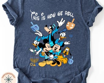 Mickey and Friends Hanukkah T-Shirt, Disney Menorah Shirt, Disneyland Vacation Shirt, Jewish Holiday Shirt, Happy Hanukkah Sweatshirt