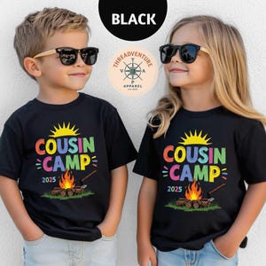 Custom Camp Kids T-Shirt, Personalized Camping Toddler Shirt for Little Campers, Summer Camp Shirt for Cousins & Friends, Camping Lover Tee
