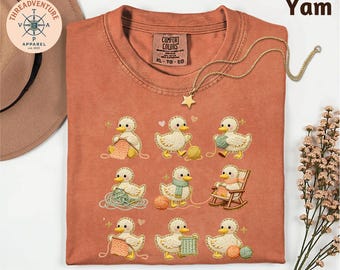 Faux Yarn Goose Crocheting T-Shirt, Funny Yarn Lover Top, Crochet Gift for Women, Animal Crochet Shirt, Goose Yarn Craft Sweatshirt