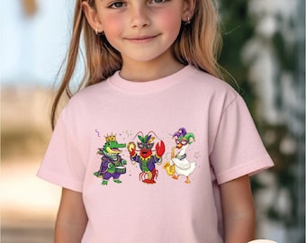 Funny Mardi Gras Animal Shirt, Comfort Colors Crocodile Crawfish Goose T-Shirt, Fleur De Lis Top, Fleur De Lis Fat Tuesday, Mardi Gras 2026