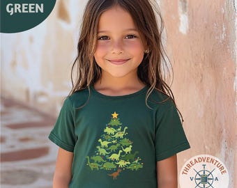 Dinosaur Christmas Tree Kids T-Shirt, T-Rex Tree Christmas Youth & Toddler Shirt, Dinosaur Lover Xmas Tee, Dino Christmas Matching Sweater