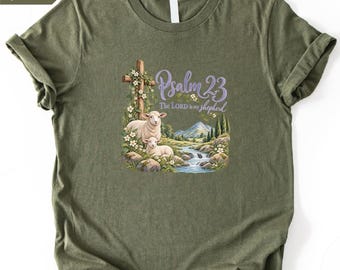 Psalm 23 Shepherd T-Shirt, Comfort Colors Christian Sheep T-Shirt, Bible Verse Sweatshirt, Faith Tee, Scripture Top, Church Gift
