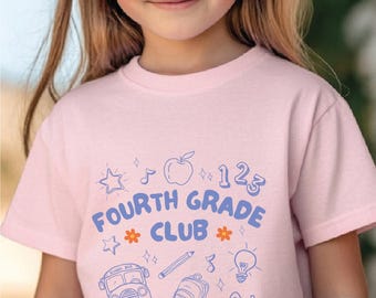 Fourth Grade Kids T-Shirt, 4th Grade Crew Top, First Day Of School Shirt, Boho Natural Kids Youth & Adult Tees, Fourth Grade Tee, School Top