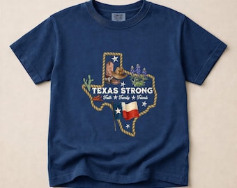 Texas Strong Comfort Colors T-Shirt, Texas Flood Disaster Shirt, Texas Disaster Tee, Texas Country Shirt, Texas Solidarity Top