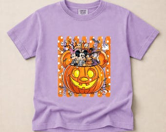 Comfort Colors Halloween Pumpkin Youth T-Shirt, Spooky Group Shirt, Halloween Sweatshirt, Pumpkin Tee, Halloween Top, Gift for Spooky Season