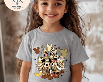 Mickey And Friends Safari Kids T-Shirt, Disney Matching Top, Disney Animal Kingdom Characters Matching Shirt, Safari Mode Disney Sweatshirt