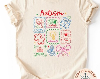 Retro Autism Mom Shirt, Autism Awareness Graphic Top, Proud Autism Mama Sweater, Support & Kindness Puzzle Top, Neurodiversity Sweatshirt